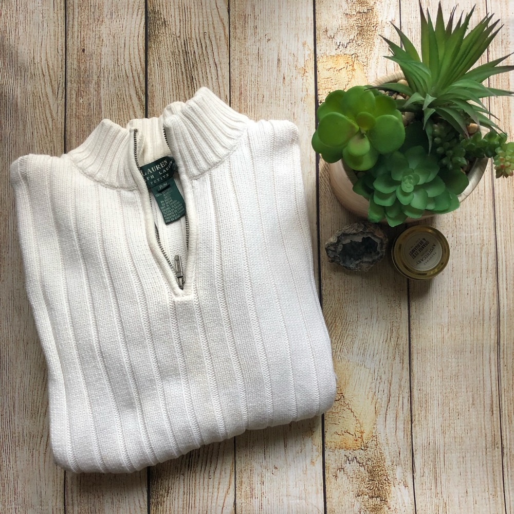 Ralph Lauren Petite Quarter-Zip Sweater